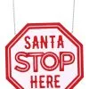 10 Inch LED Santa Stop Here Arrow Sign