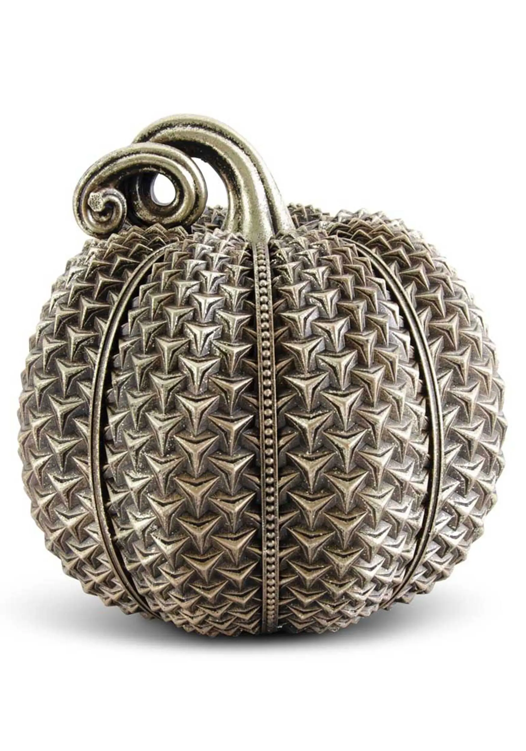 11.5" Antique Gold Arrow Textured Resin Pumpkin 1 11.5" Antique Gold Arrow Textured Resin Pumpkin