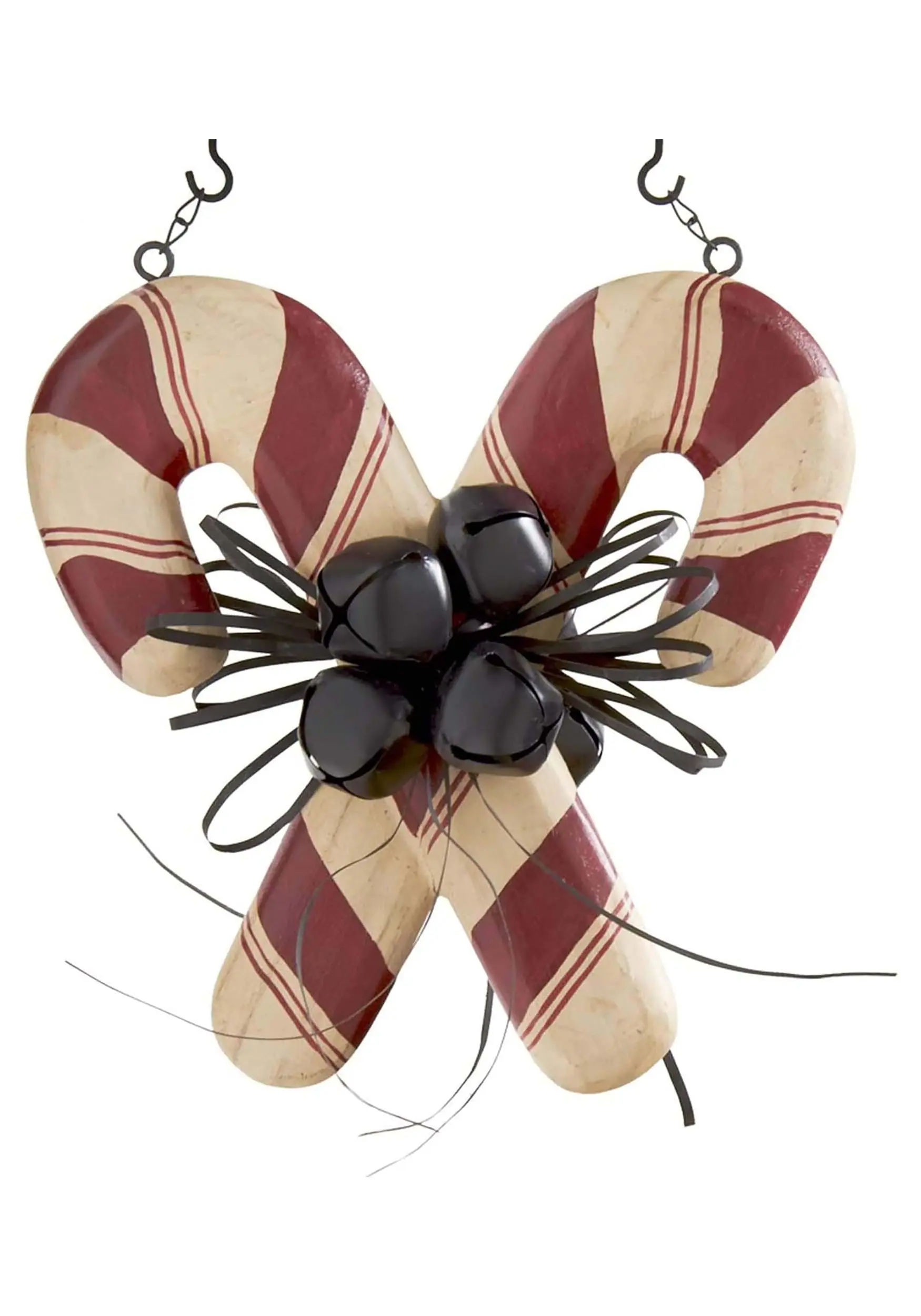 11 Inch Double Candy Canes With Bells Arrow Figure 1 11 Inch Double Candy Canes With Bells Arrow Figure