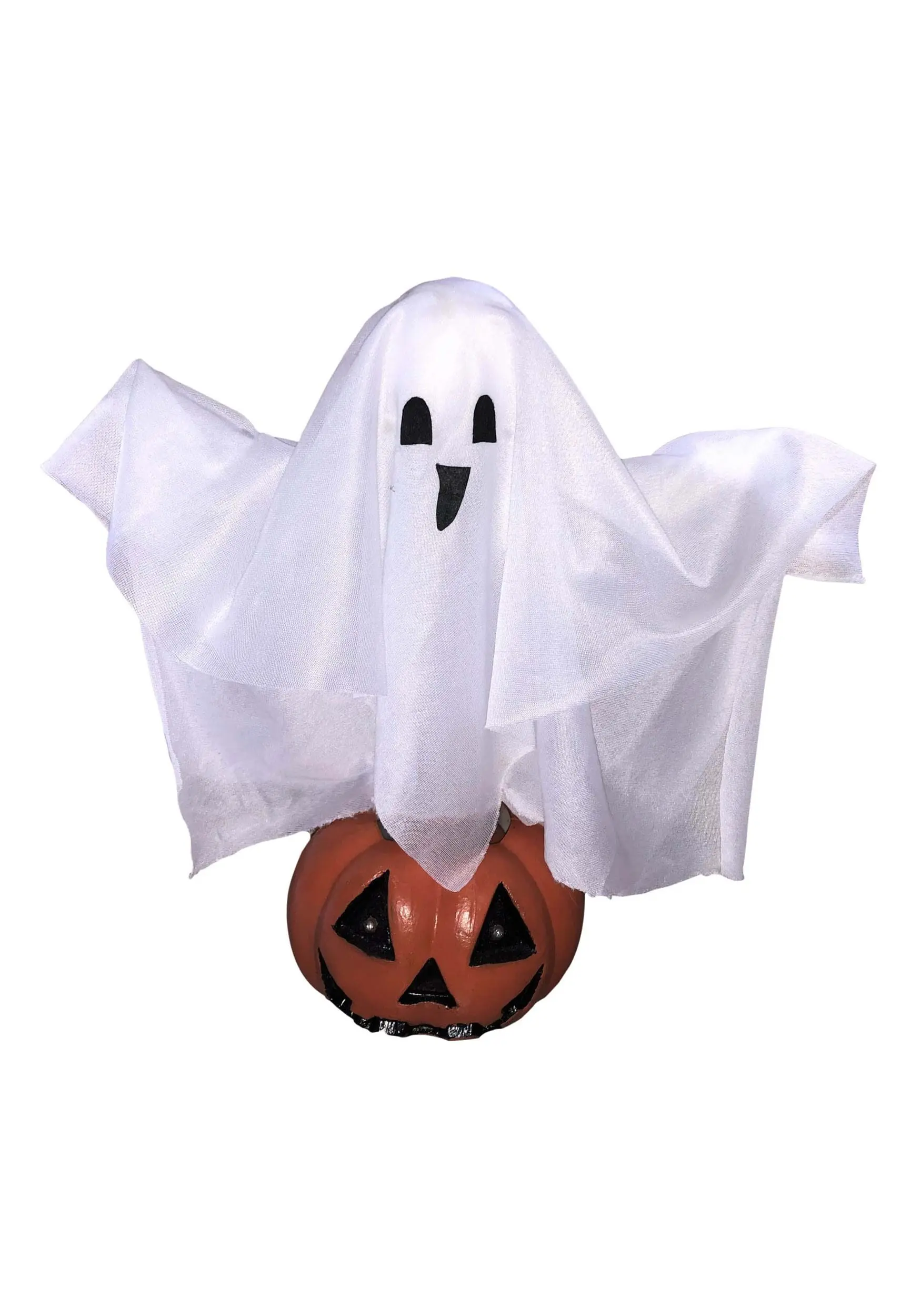 11" Light Up Pumpkin With Pop Ghost 1 11" Light Up Pumpkin With Pop Ghost