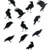 12" Crow Sticker 12 Piece Decoration Set