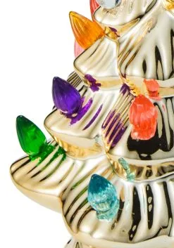 12" Gold Ceramic Christmas Tree Decoration -halloween Shop 12 gold ceramic christmas tree alt 2