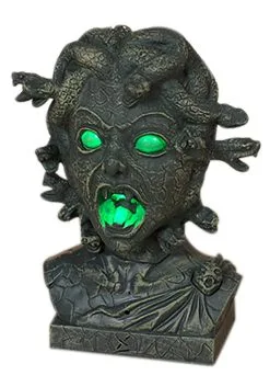 12" Lighted Animated Medusa Head Figurine