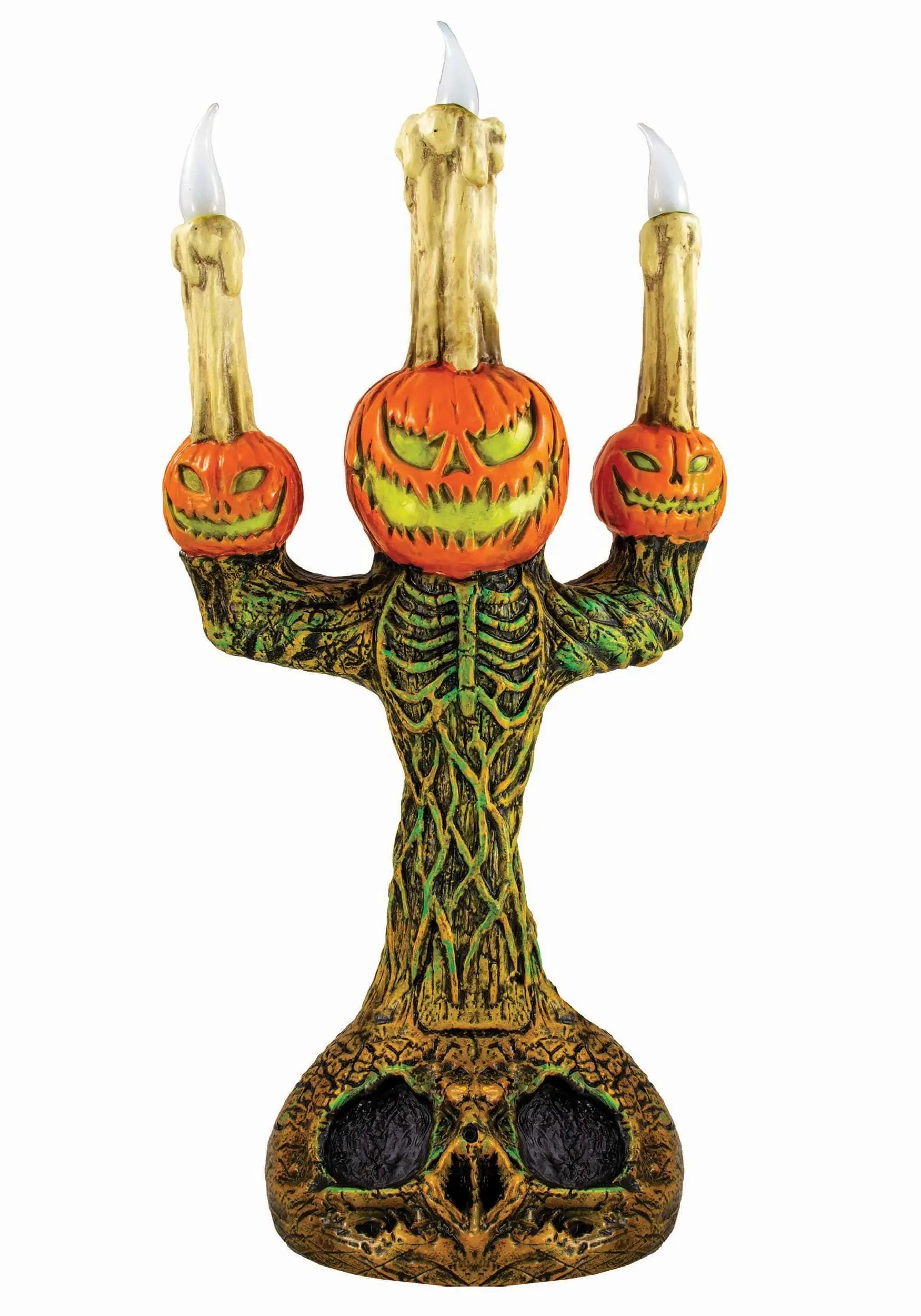 14" Creepy Pumpkin Halloween Candelabra 1 14" Creepy Pumpkin Halloween Candelabra