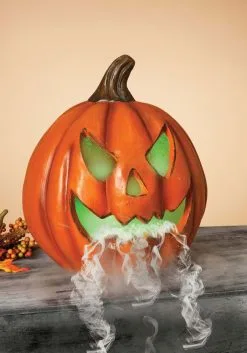Electric Lighted Smoking 14" Pumpkin