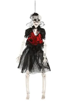 16 Inch Hanging Gothic Dress Skeleton Lady Halloween Decoration -halloween Shop 16 gothic dress skeleton decoration alt 3
