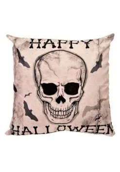 18 Inch Happy Halloween Skull Pillow Cover