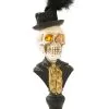 18" Skeleton Bust With LED Eyes On Pedestal