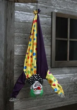 2.8 Ft Animated Hanging Evil Clown Prop -halloween Shop 2 8 foot animated hanging evil clown alt 2