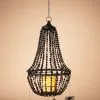 25" Black Chandelier W/ Spiders, Remote & Candle