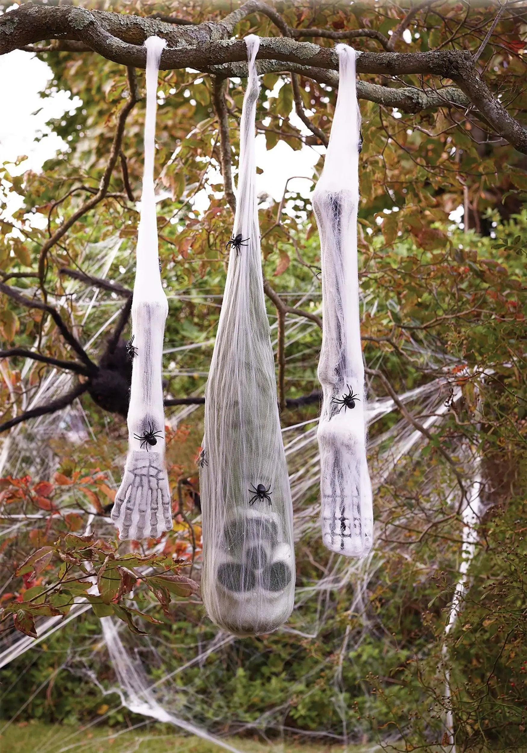 3 Piece Hanging Spider Cocoon Victim Kit 2 3 Piece Hanging Spider Cocoon Victim Kit - Image 2