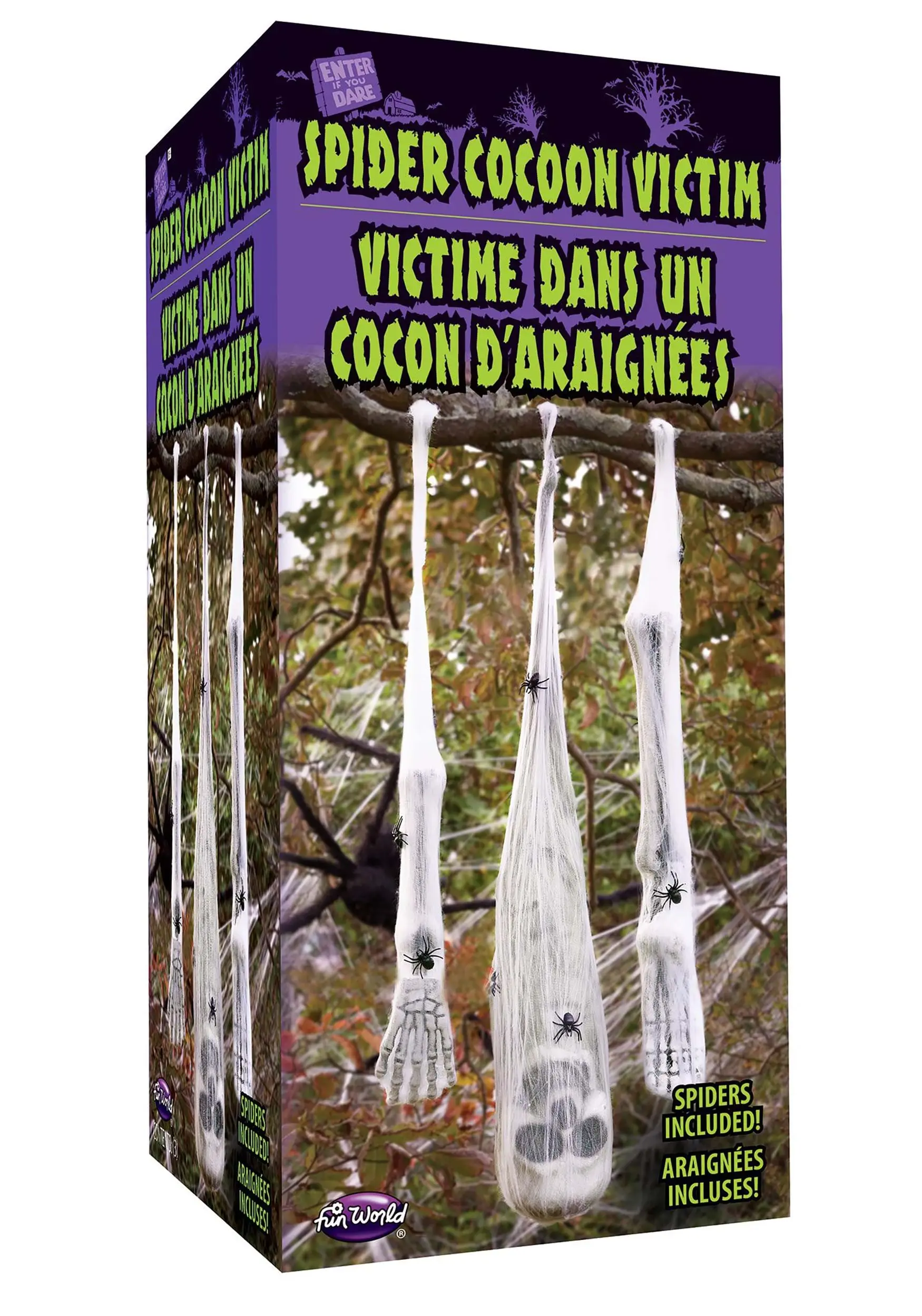 3 Piece Hanging Spider Cocoon Victim Kit 1 3 Piece Hanging Spider Cocoon Victim Kit