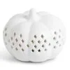 3.5" LED White Ceramic Cutout Pumpkin