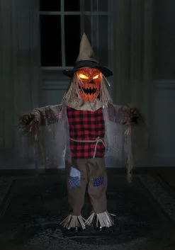 36 Inch Twitching Light Up Animated Scarecrow Prop