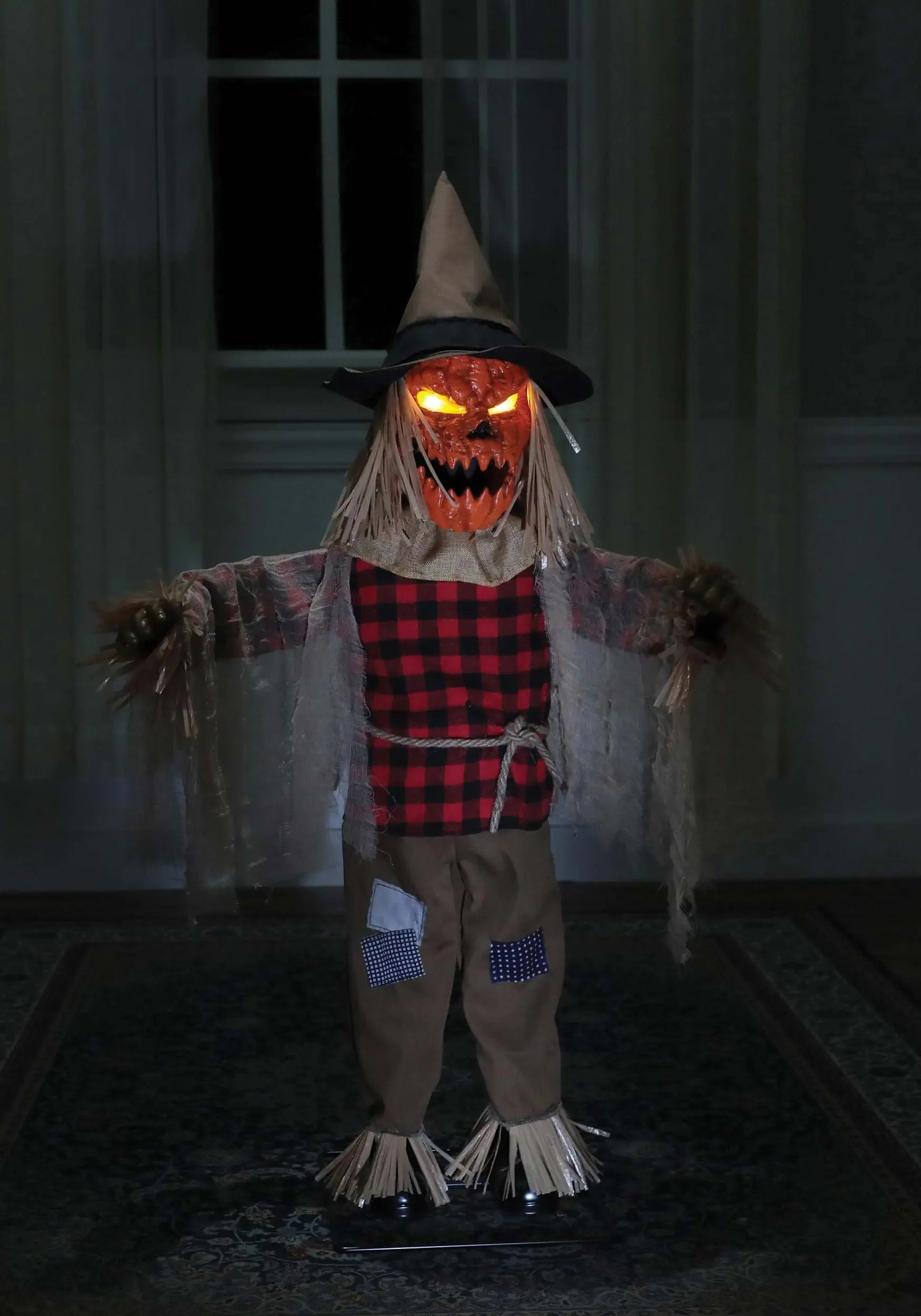 36 Inch Twitching Light Up Animated Scarecrow Prop 1 36 Inch Twitching Light Up Animated Scarecrow Prop
