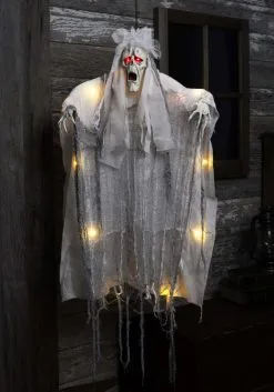 3ft Hanging Light-Up Ghost Decoration -halloween Shop 3ft hanging light up ghost alt 4