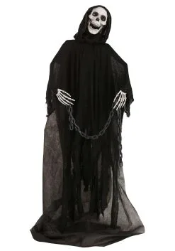 5 Ft Animated Light Up Grim Reaper Prop -halloween Shop 5 ft animated light up reaper prop alt 4