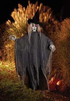 Light Up 5 Foot Photoreal Hanging Witch