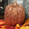 Six Inch Orange Glitter Pumpkin