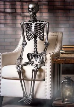 60" Gun Metal Life Size Posable Skeleton Prop