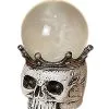 7.5" Lighted Spinning Smoky Water Globe Skull