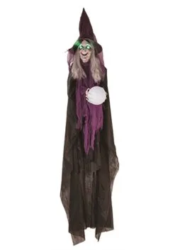 Light Up Animated 73 Inch Hanging Crystal Ball Witch Décor -halloween Shop 73 inch animated light up hanging crystal ball witch decor 1