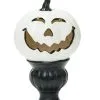 9" White Pedestal Light Up Pumpkin