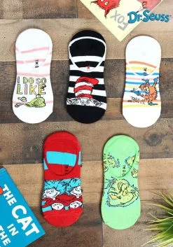 Dr. Seuss No Show Sock Set Adult 5 Pairs