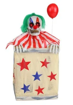 Animated Evil Clown In Box Halloween Prop -halloween Shop animated clown in box alt 4