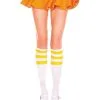 White/Yellow Athletic Knee High Stockings