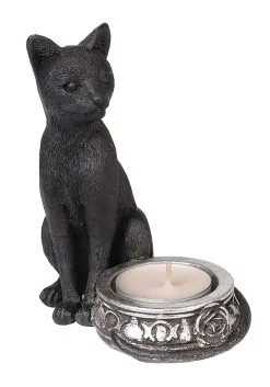 Black Cat Tea Light Holder -halloween Shop black cat t light holder alt 3
