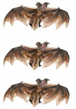 3 Pack Brown Bat -halloween Shop brown bat 3 pack alt 3