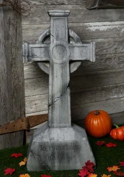 Cross Gravestone Halloween Prop