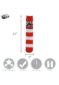 Knee High Cuphead & Mugman Striped Socks 5 Knee High Cuphead & Mugman Striped Socks -halloween Shop cuphead mugman striped knee high socks alt 2