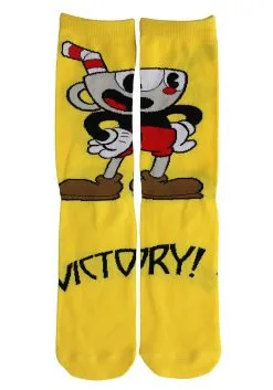 Cuphead | Victory! Crew Socks -halloween Shop cuphead victory crew socks alt 2