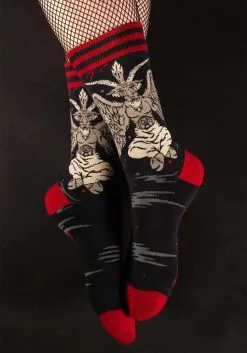Evil AF Baphomet Socks For Adults -halloween Shop evil af baphomet socks alt 2