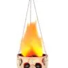 Flaming Fire Skull Sconce Halloween Prop