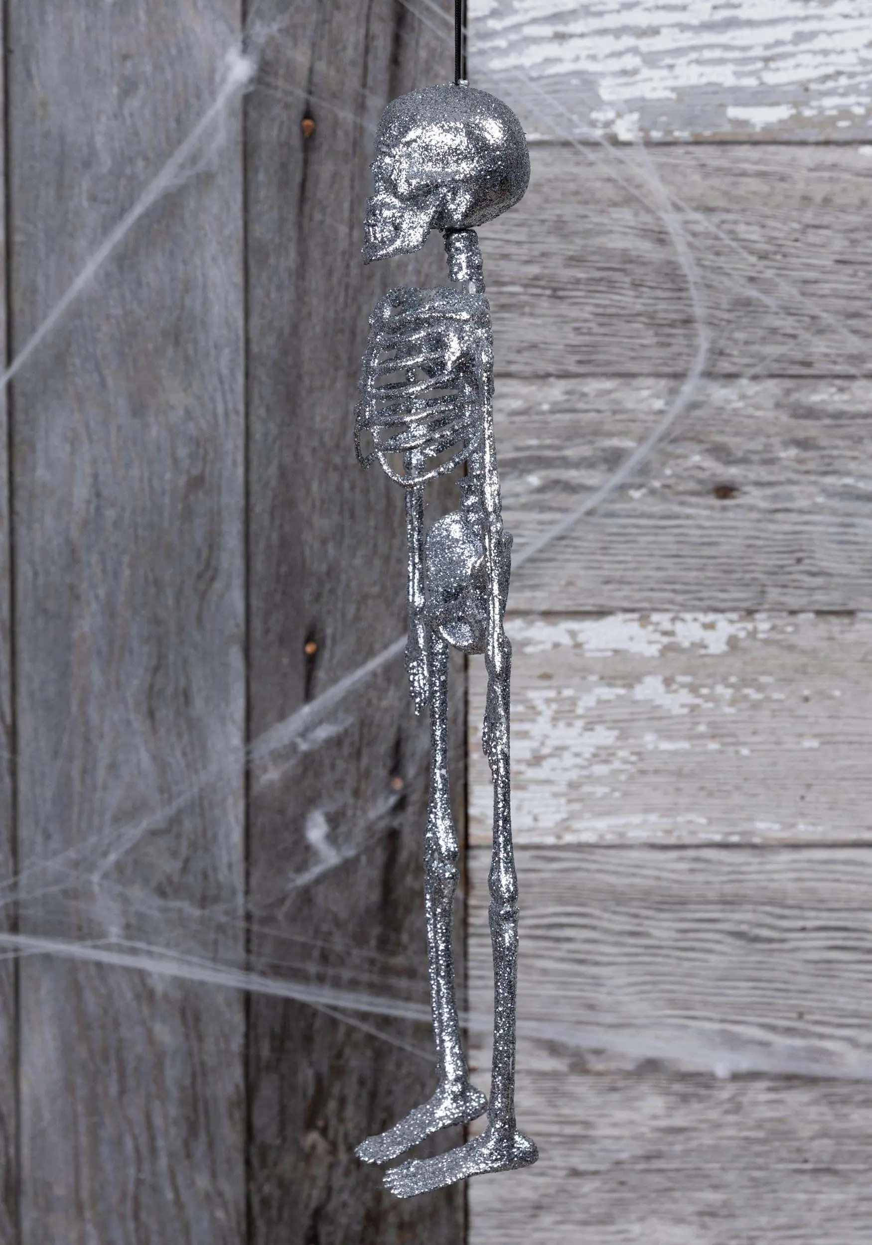 Silver Glitter Skeleton Halloween Decoration 2 Silver Glitter Skeleton Halloween Decoration - Image 2