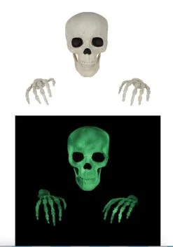 Glow In The Dark Grave Breaker Skeleton Halloween Decoration