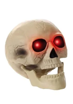 Light Up Glowing Red Eyes Skull Decoration