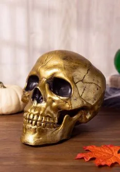 Gold Skull With Movable Jaw Decoration