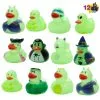 Pack Of 12 Glow In The Dark Halloween Rubber Duckies