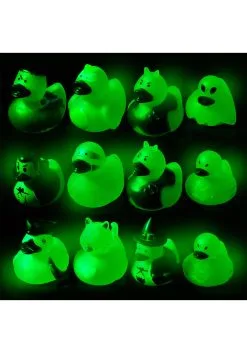 Pack Of 12 Glow In The Dark Halloween Rubber Duckies -halloween Shop halloweem rubber duckies glow in the dark 12 pack alt 2