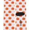 Halloween Pumpkins Adult White Crew Socks