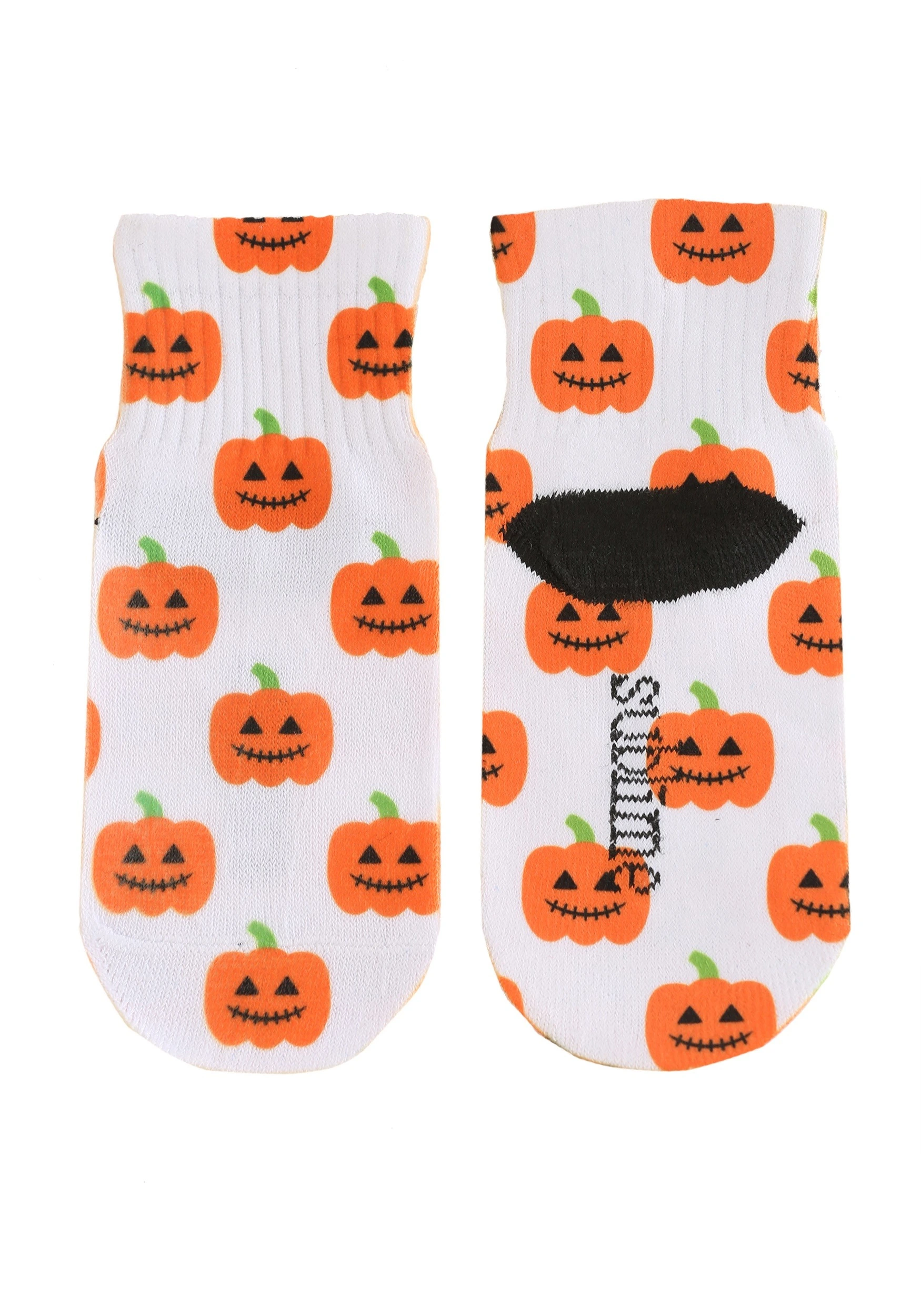 Halloween Pumpkins Kids White Ankle Socks 1 Halloween Pumpkins Kids White Ankle Socks