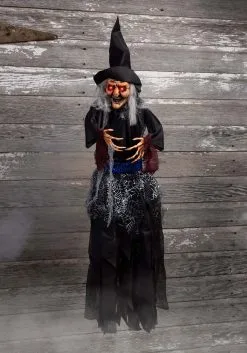 Hanging Light Up Witch Halloween Decoration