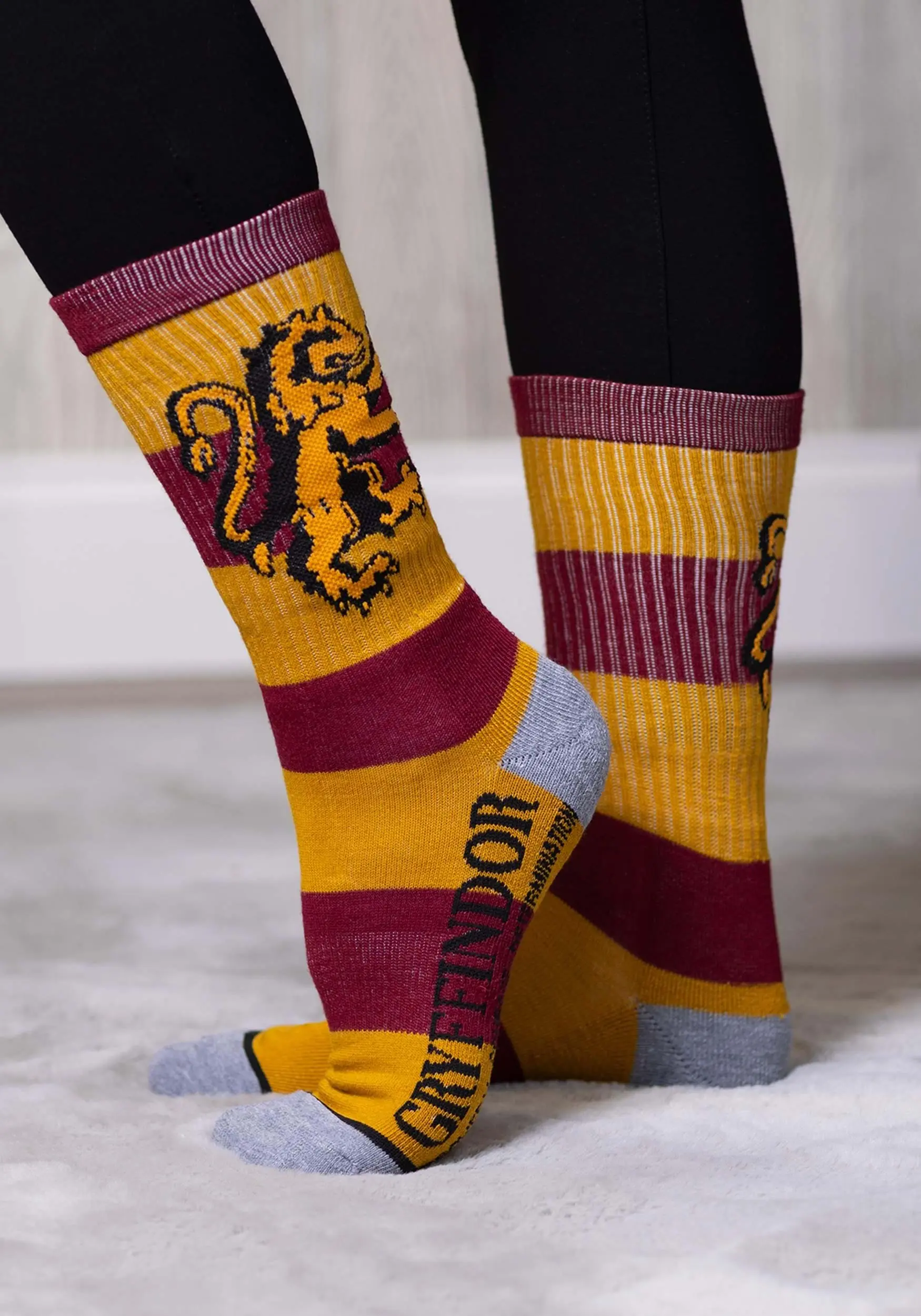 Harry Potter Rugby Stripe Gryffindor Crew Socks 4 Harry Potter Rugby Stripe Gryffindor Crew Socks - Image 4