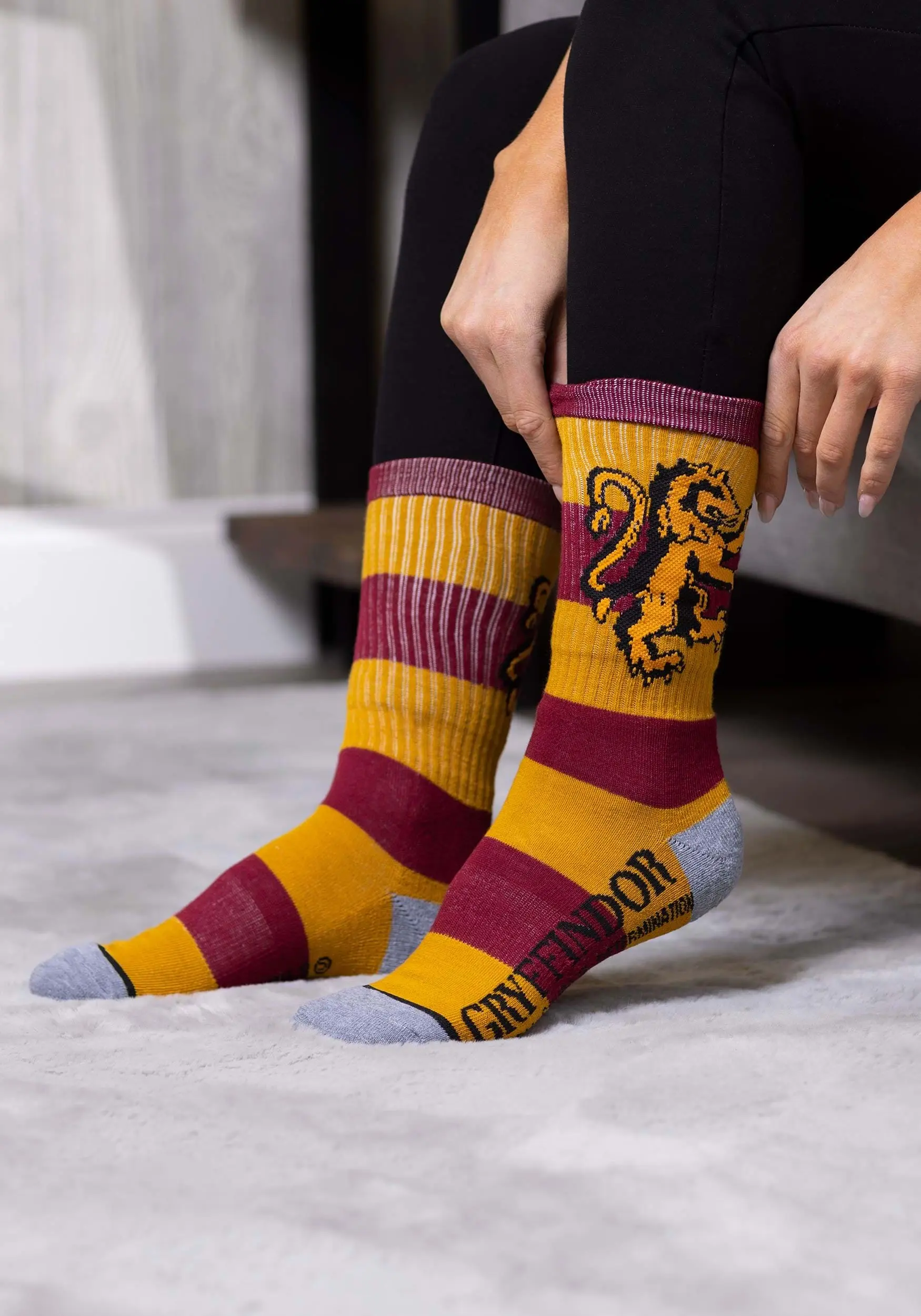 Harry Potter Rugby Stripe Gryffindor Crew Socks 1 Harry Potter Rugby Stripe Gryffindor Crew Socks