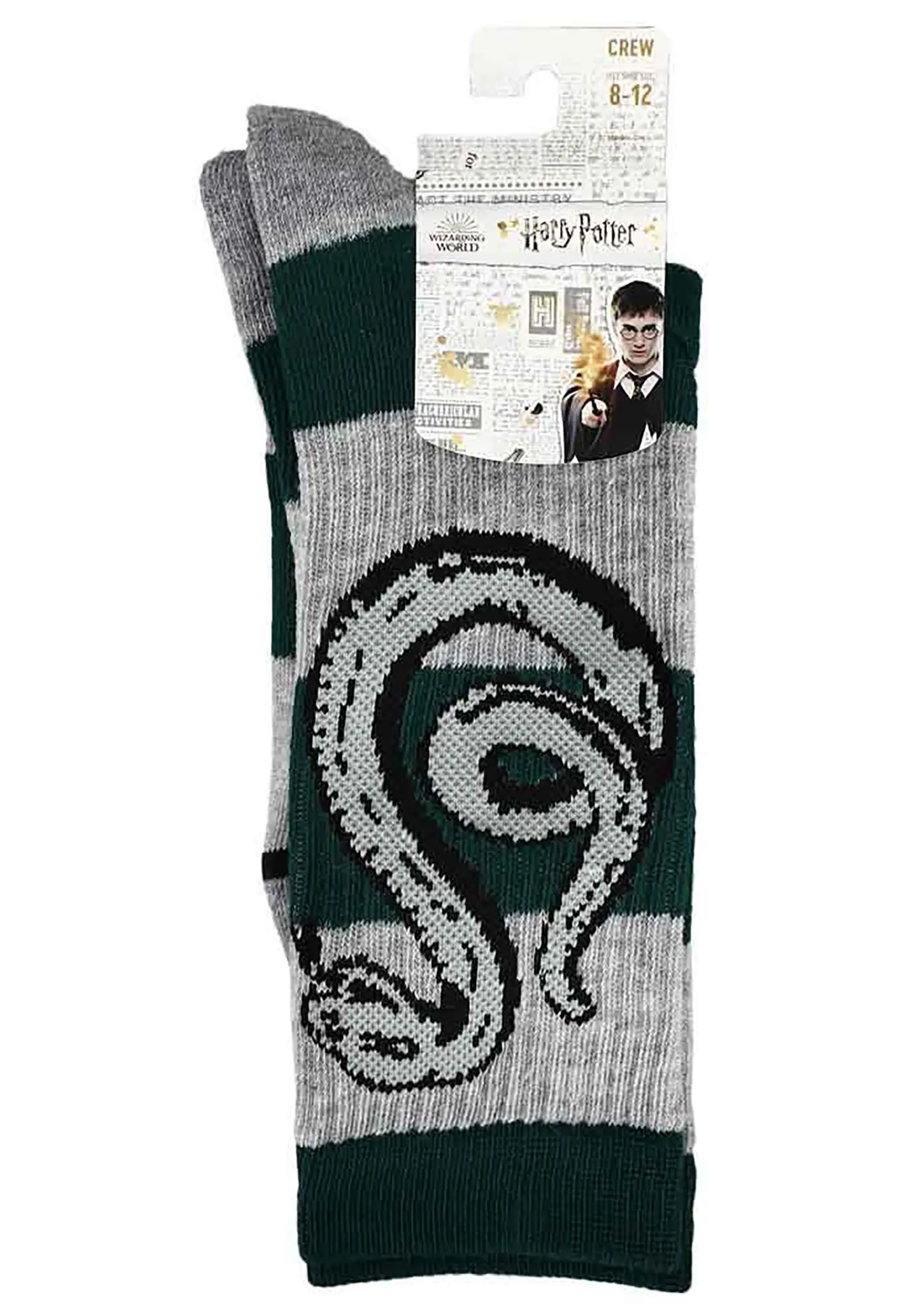 Harry Potter Slytherin Stripe Rugby Crew Socks 3 Harry Potter Slytherin Stripe Rugby Crew Socks - Image 3