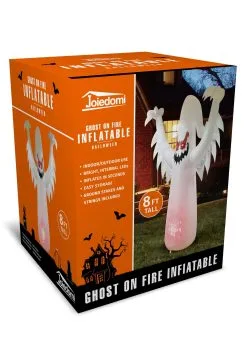 Inflatable 8ft Ghost On Fire Decoration -halloween Shop inflatable 8ft ghost on fire alt 3